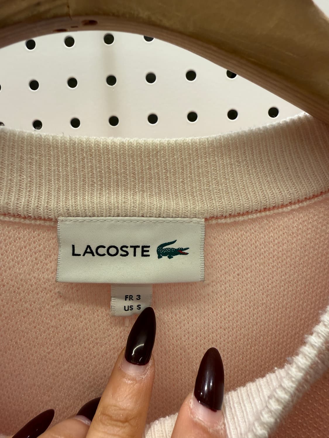 라코스테 크록 로고 라운드 니트 핑크 U1698 상품이미지5