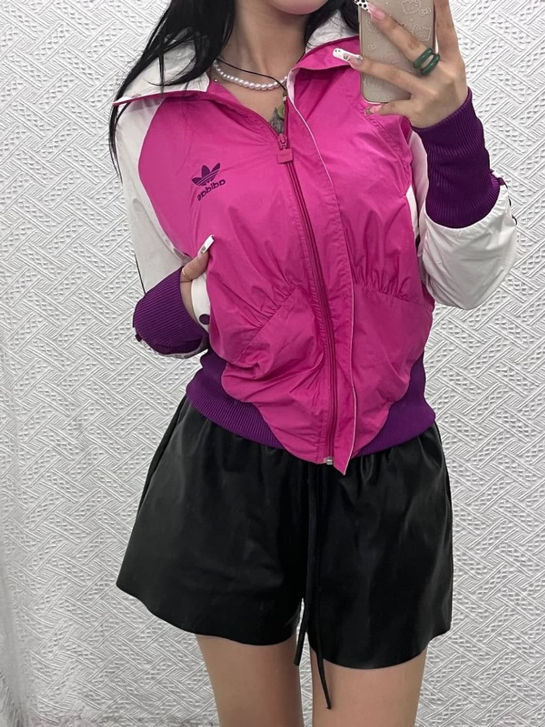 아디다스 Y2K 레트로 대장급 퍼플핑크 바람막이 자켓 95 C11179 상품이미지1