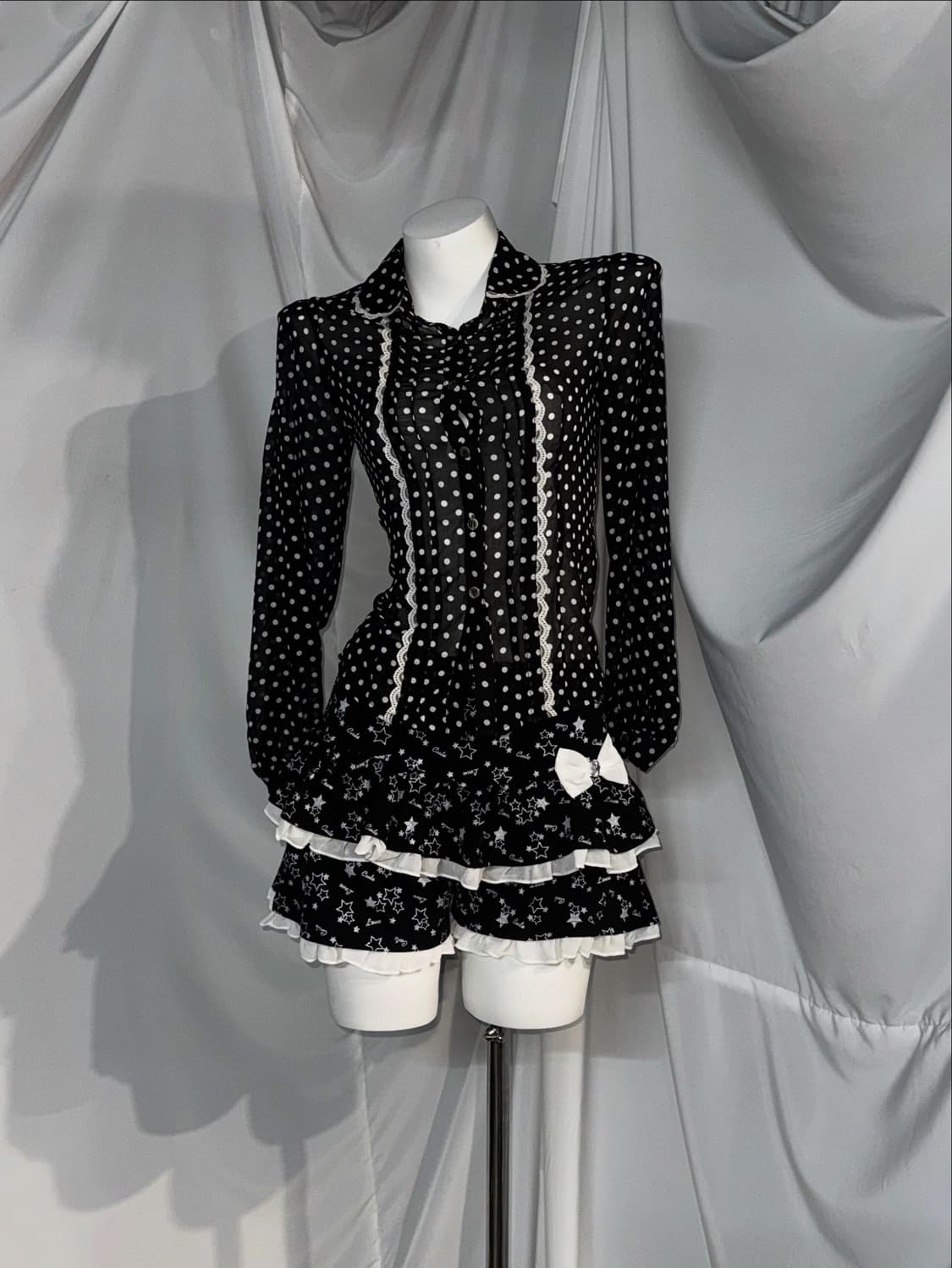 무채색 미와코깔 키치 데일리 하라주쿠 레오파드 코디세트 상품이미지3