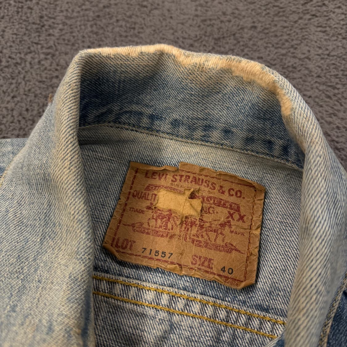 [정품/40] 리바이스 빅E 71557 557XX type3 데님 자켓 상품이미지4