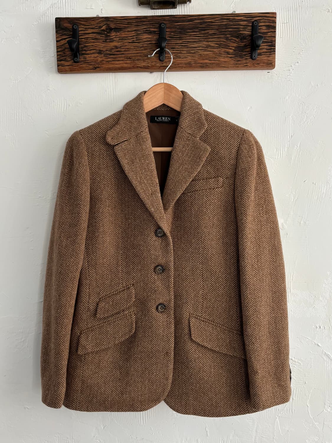 Lauren 로렌 브라운 헤링본 울 블레이저 상품이미지1
