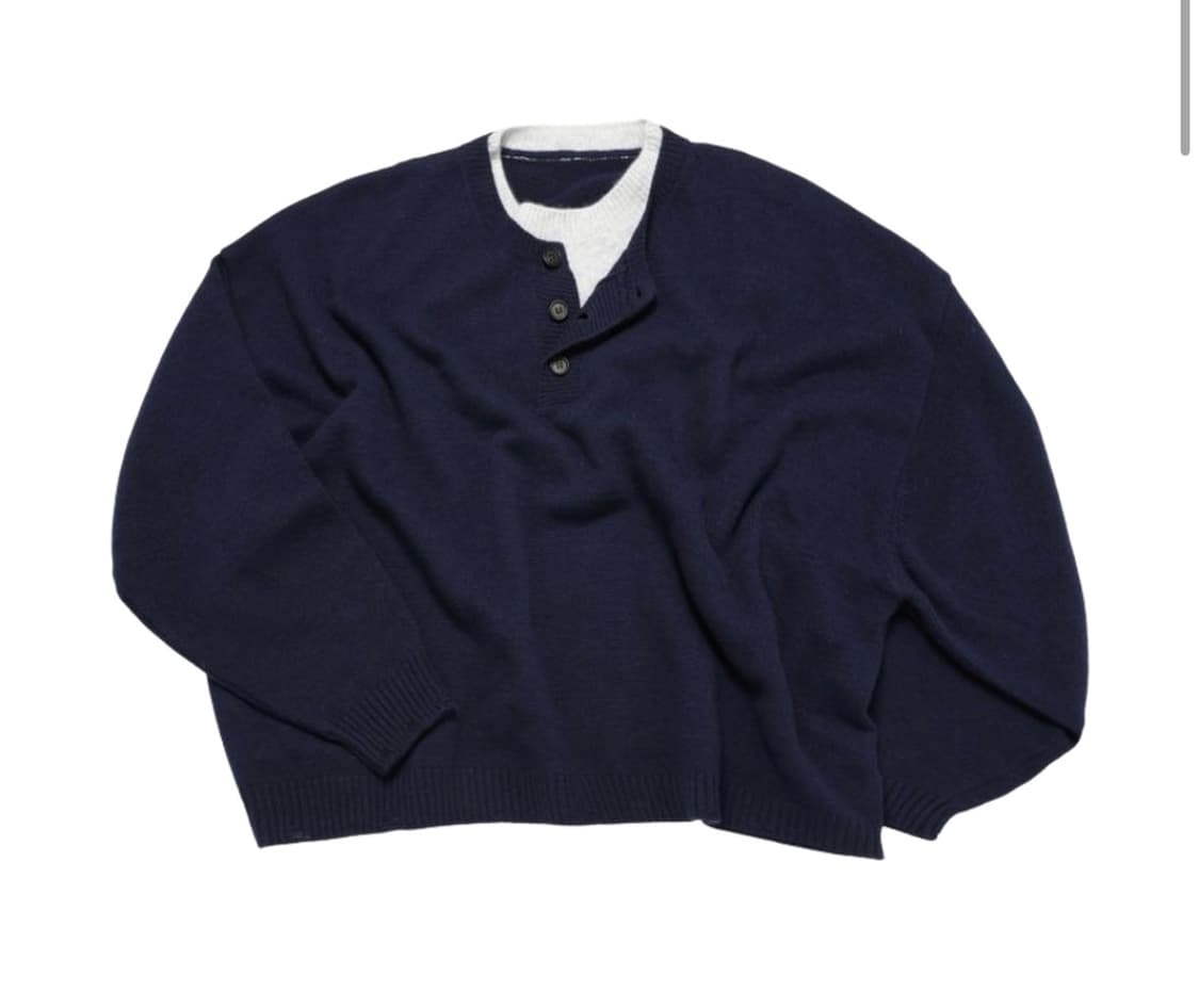 [구매글] mjd 콘트라스트 넥 캐시크롭니트 상품이미지1