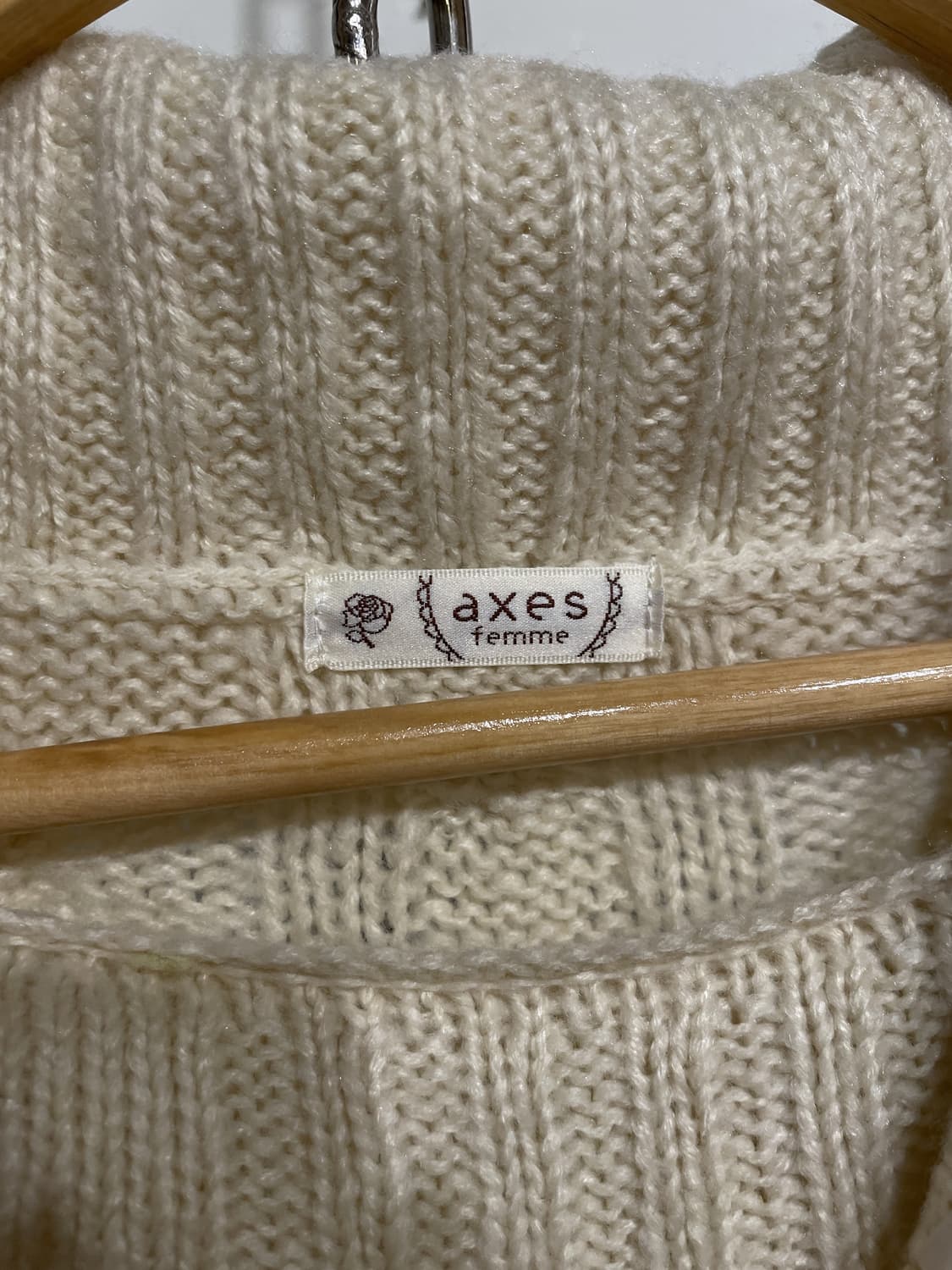 axes femme 엑시즈팜 베이지 카키 말차 롱 니트 모리 상품이미지4