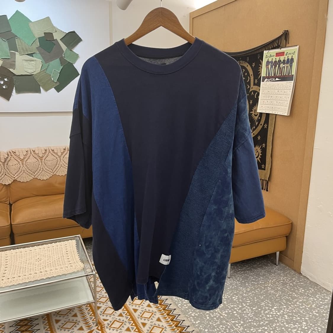 아조바이아조 스트릿 펑크 언발 패치워크 반팔티 115 C10975 상품이미지3