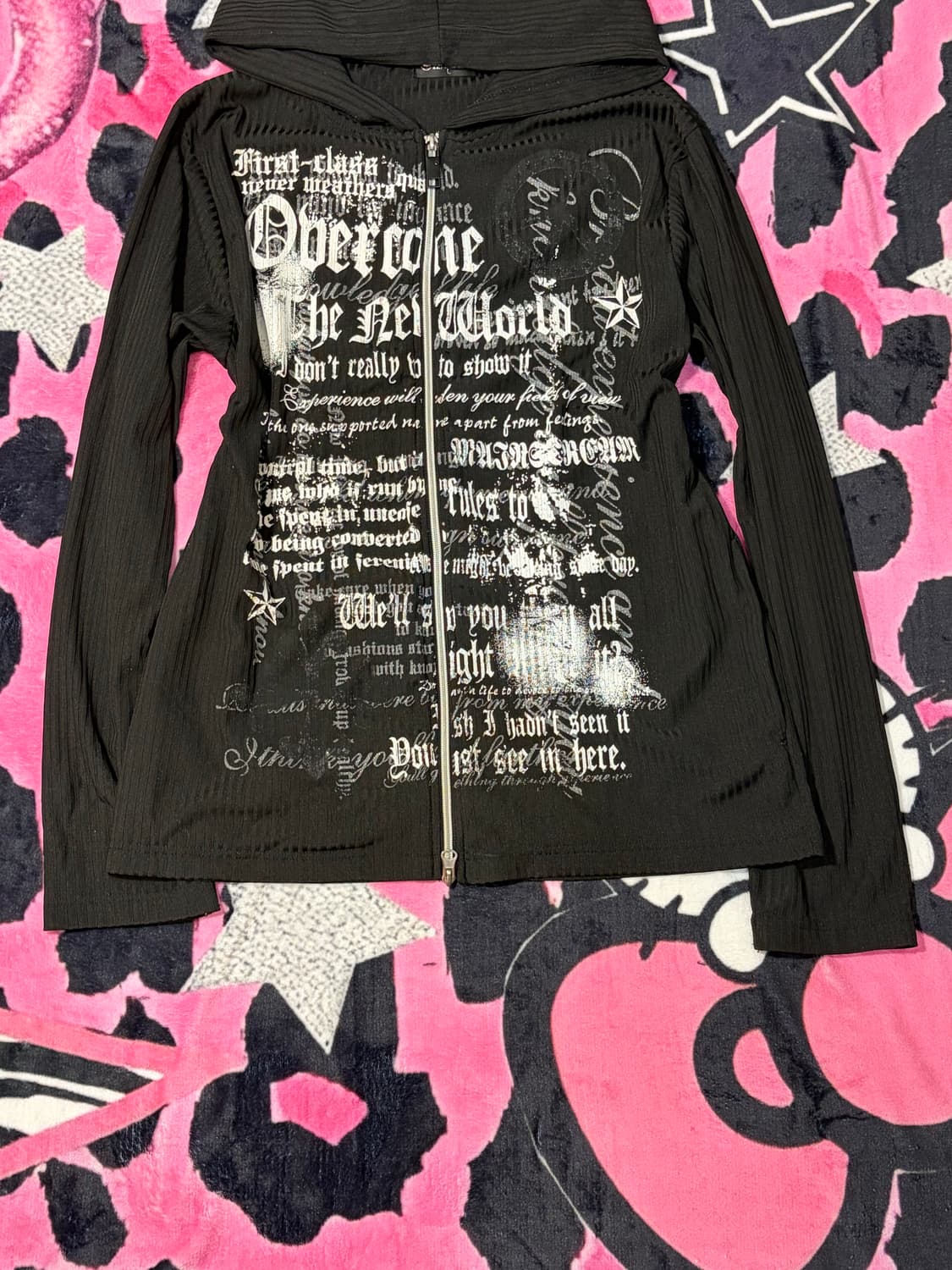 Punk Glitter lettering hoodie zip up 상품이미지9