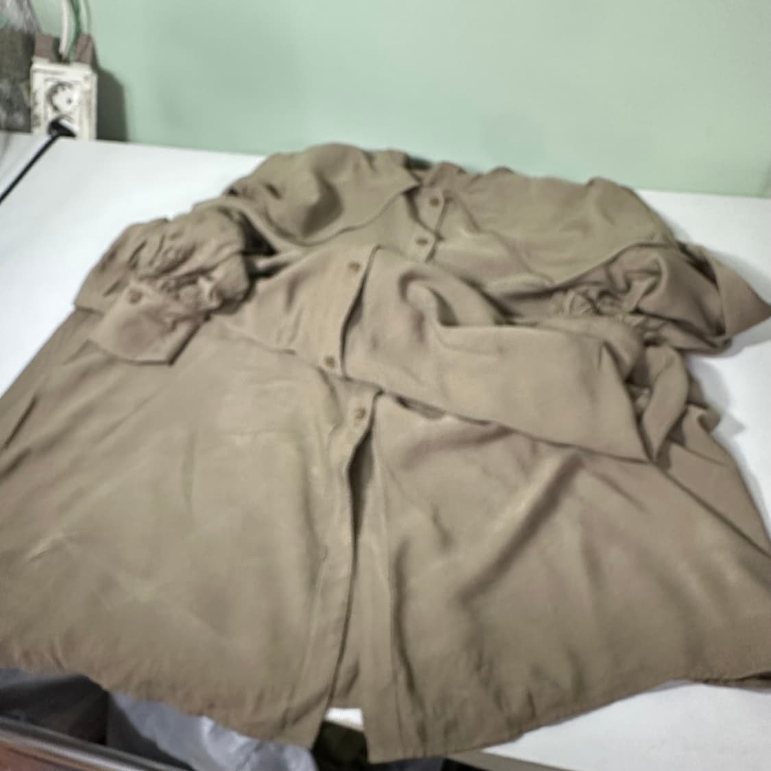 우먼OS 센스스페이스 라이트카키 루즈핏 오버핏 써머코튼 롱원피스 판매가  상품이미지4