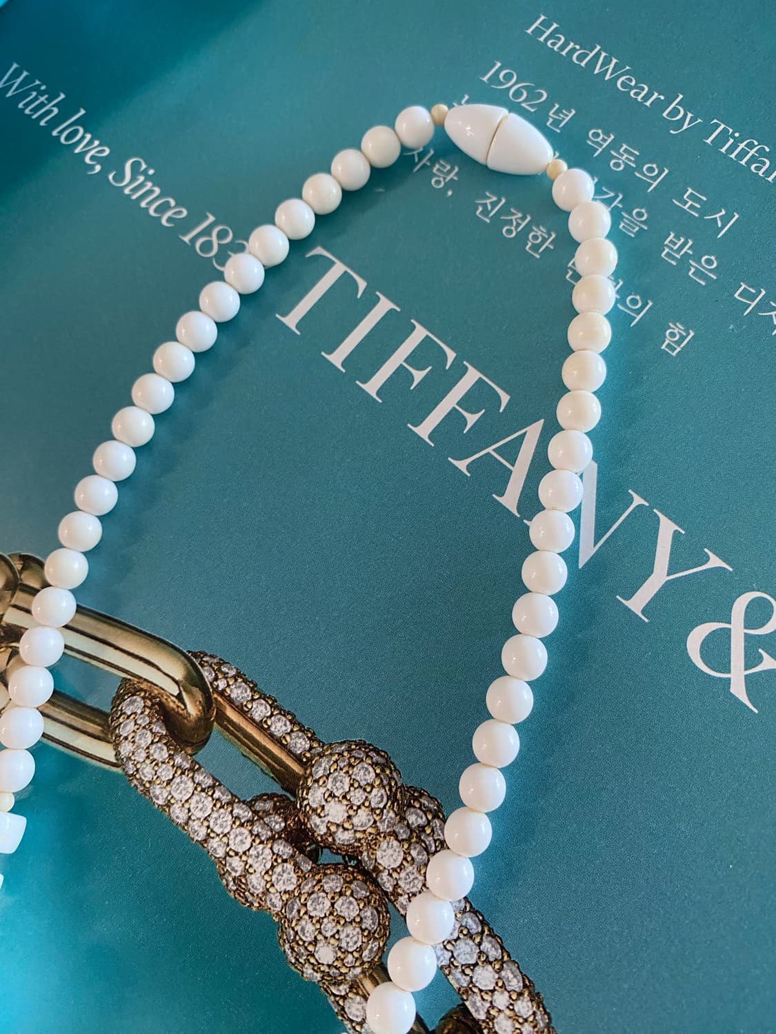 빈티지 화이트 비즈 네크리스 목걸이 주얼리 악세사리 상품이미지3