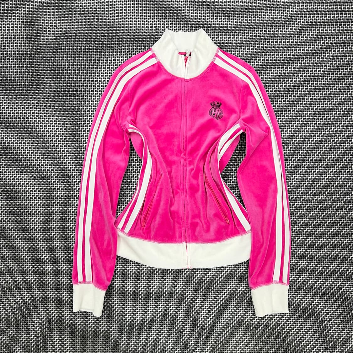 착샷O 쥬시꾸뛰르 핑크 벨벳 집업 상품이미지1