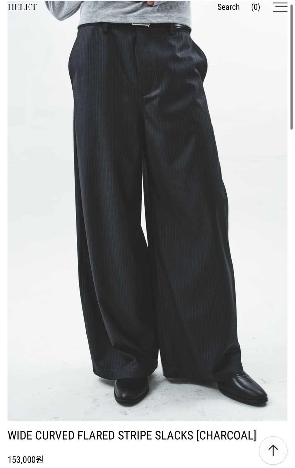 헬렛 와이드 커브드 스트라이프 슬랙스 상품이미지1