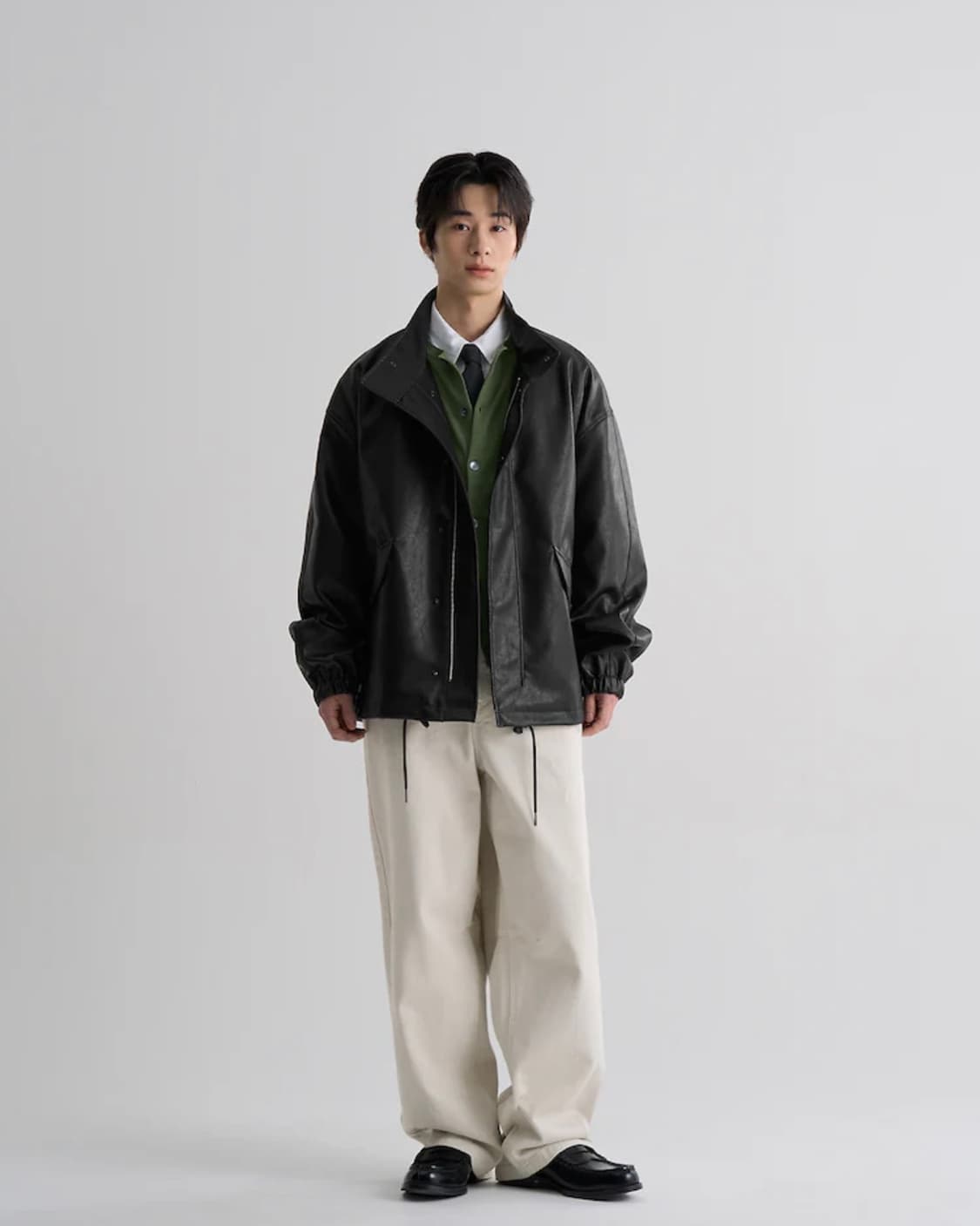 에잇세컨즈 블랙 레더 자켓 상품이미지4