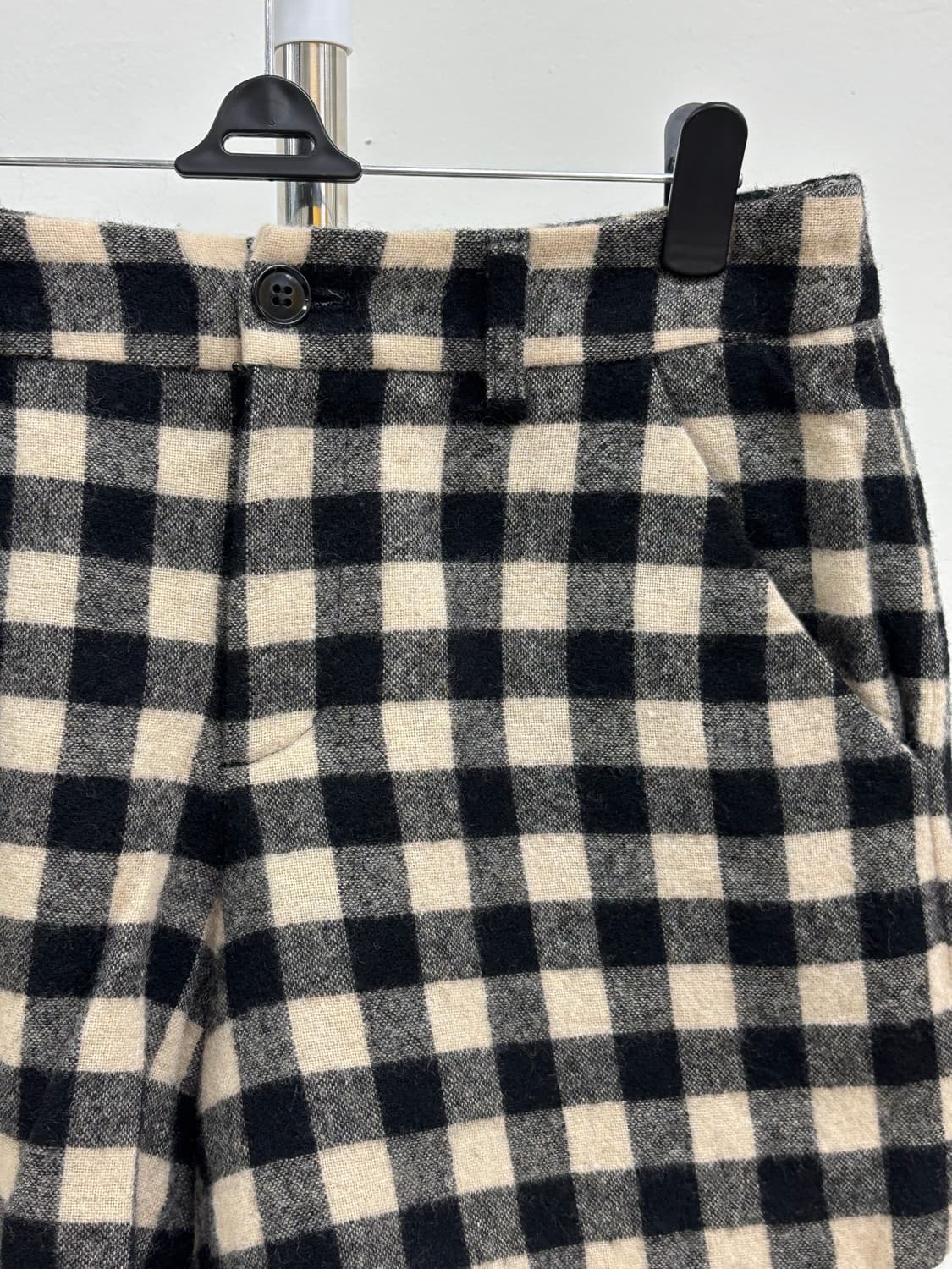 빈티지 베이지 체크 쇼츠 반바지 상품이미지5