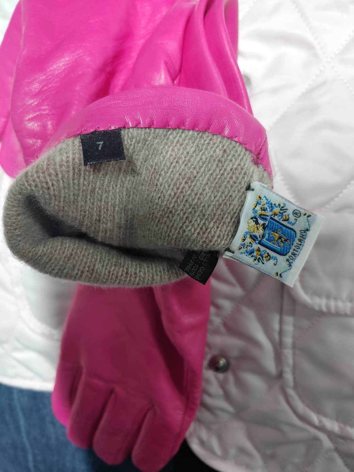 새상품 포르톨라노 핑크 양가죽 장갑 긴 장갑 상품이미지3