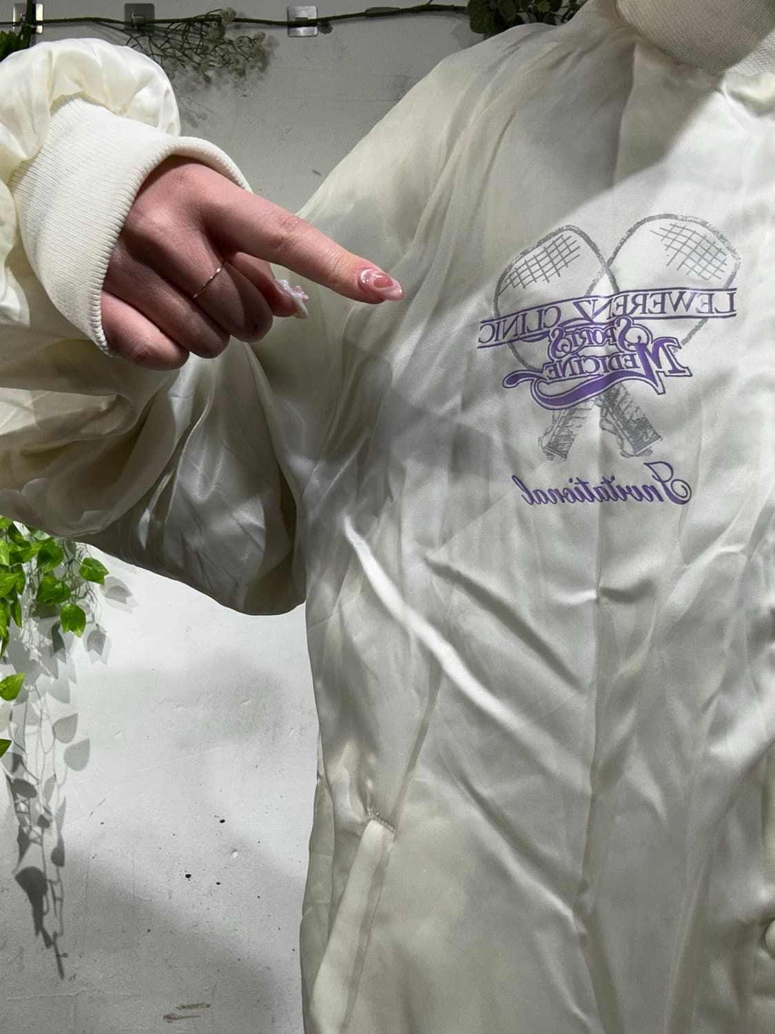 일본 빈티지 빅 로고 아이보리 자수 스카잔 항공 잠바 마원 ma-1 M 상품이미지4