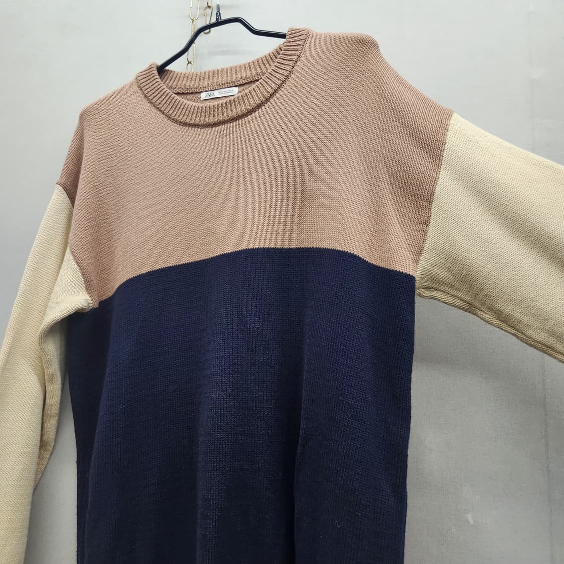 자라 ZARA 멀티 컬러블럭 코튼 니트 L(L) 상품이미지3