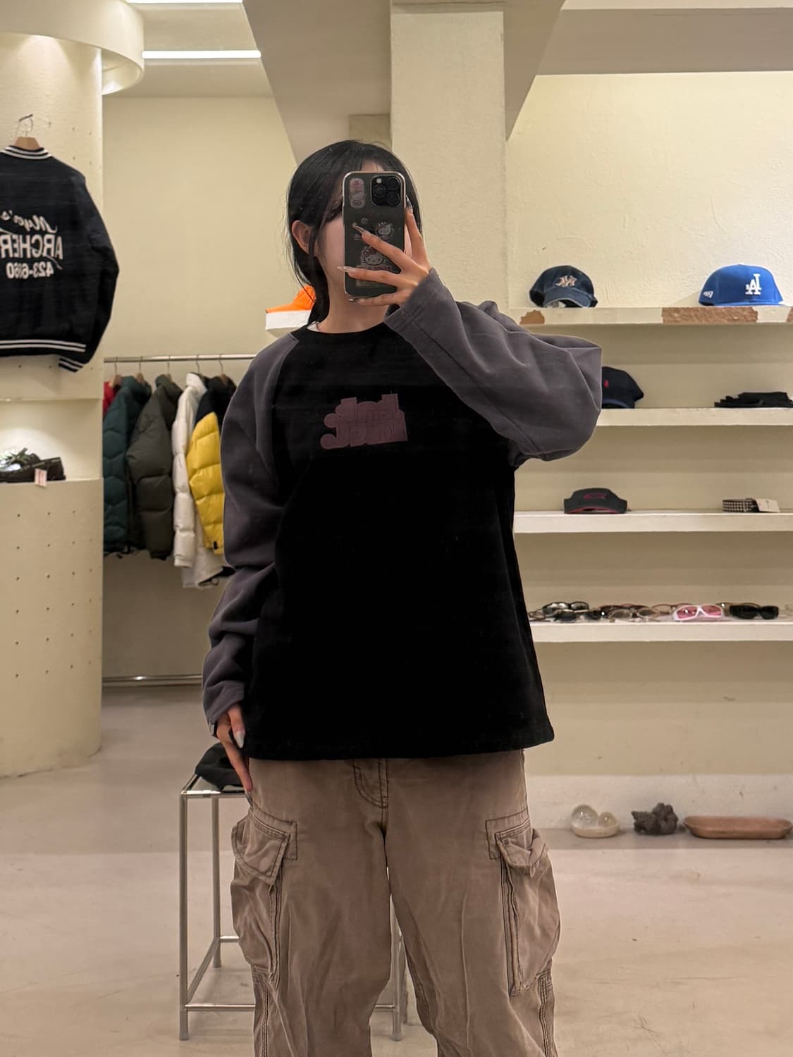 디스이즈네버댓 센터로고 투톤 맨투맨 U878 상품이미지1