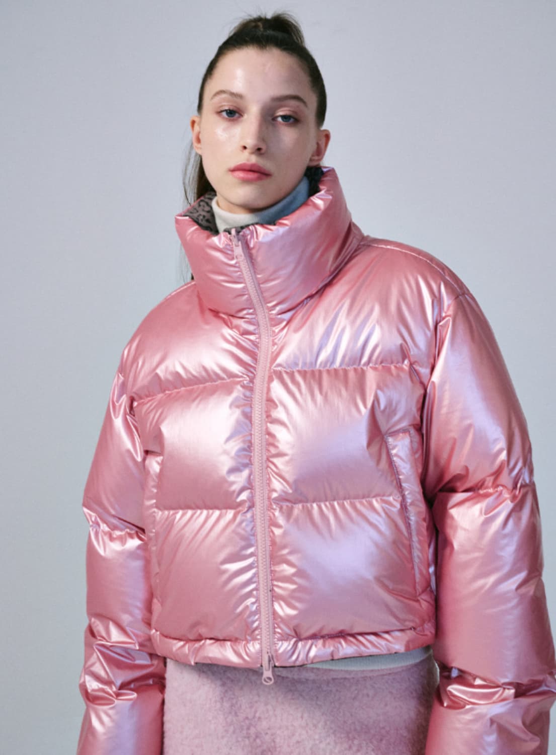 마르디메르크디 레오파드 리버시블 숏 크롭 패딩 상품이미지1