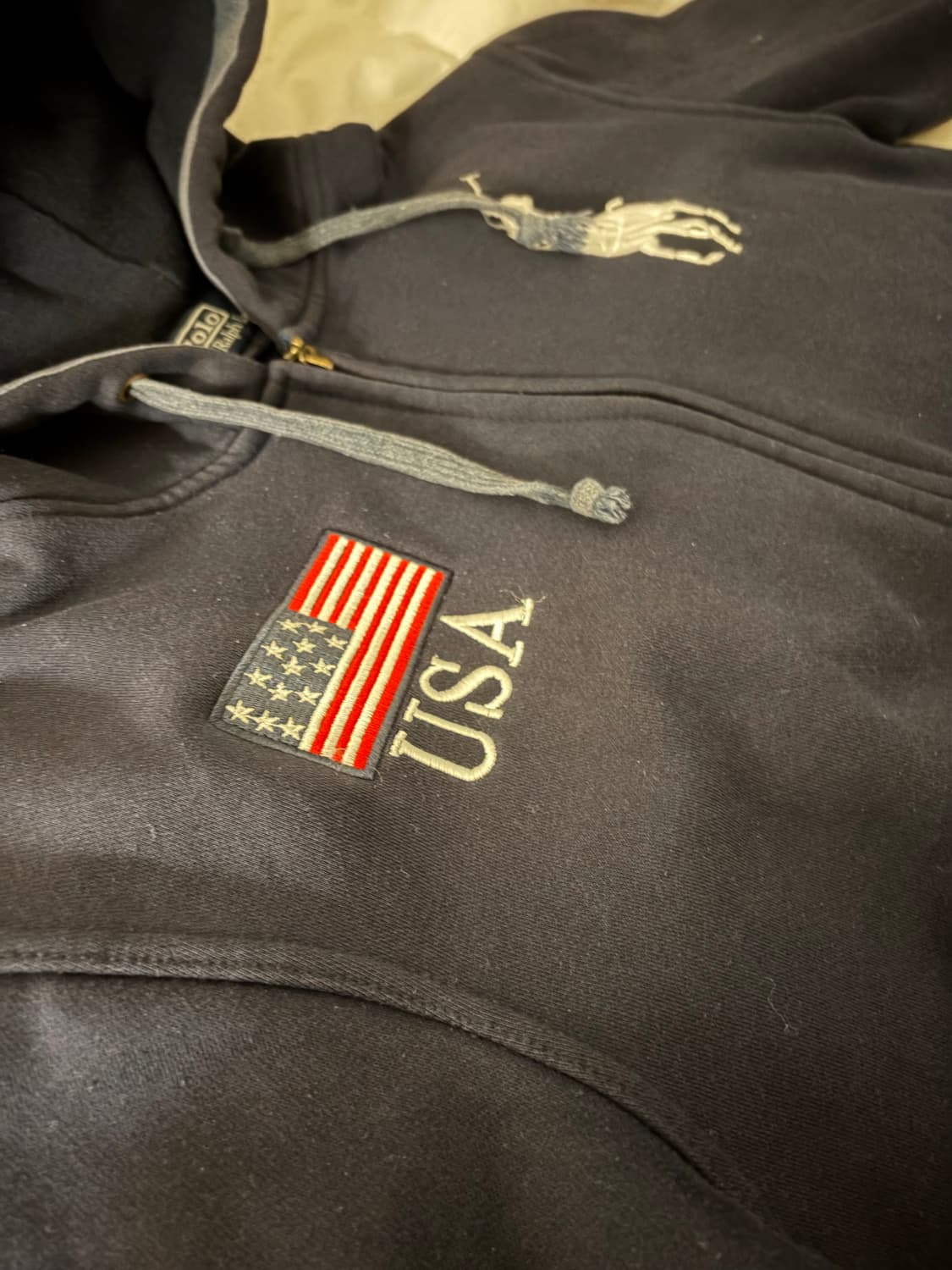 폴로 성조기 후드집업 네이비 유일매물 상품이미지3