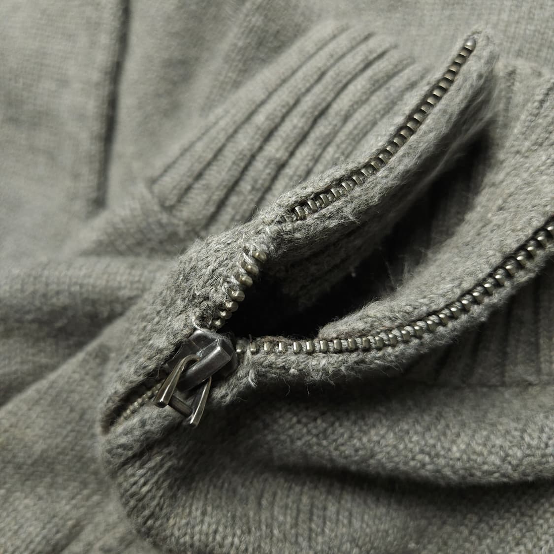 M(95)폴로 랄프로렌 코튼 반집업니트 그레이 상품이미지7