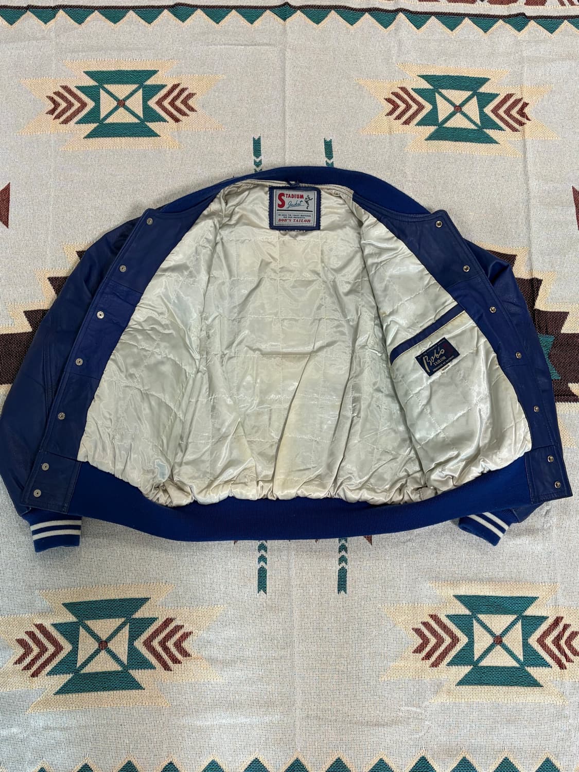 90S Bob’s tailor leather stadium jacket 상품이미지6