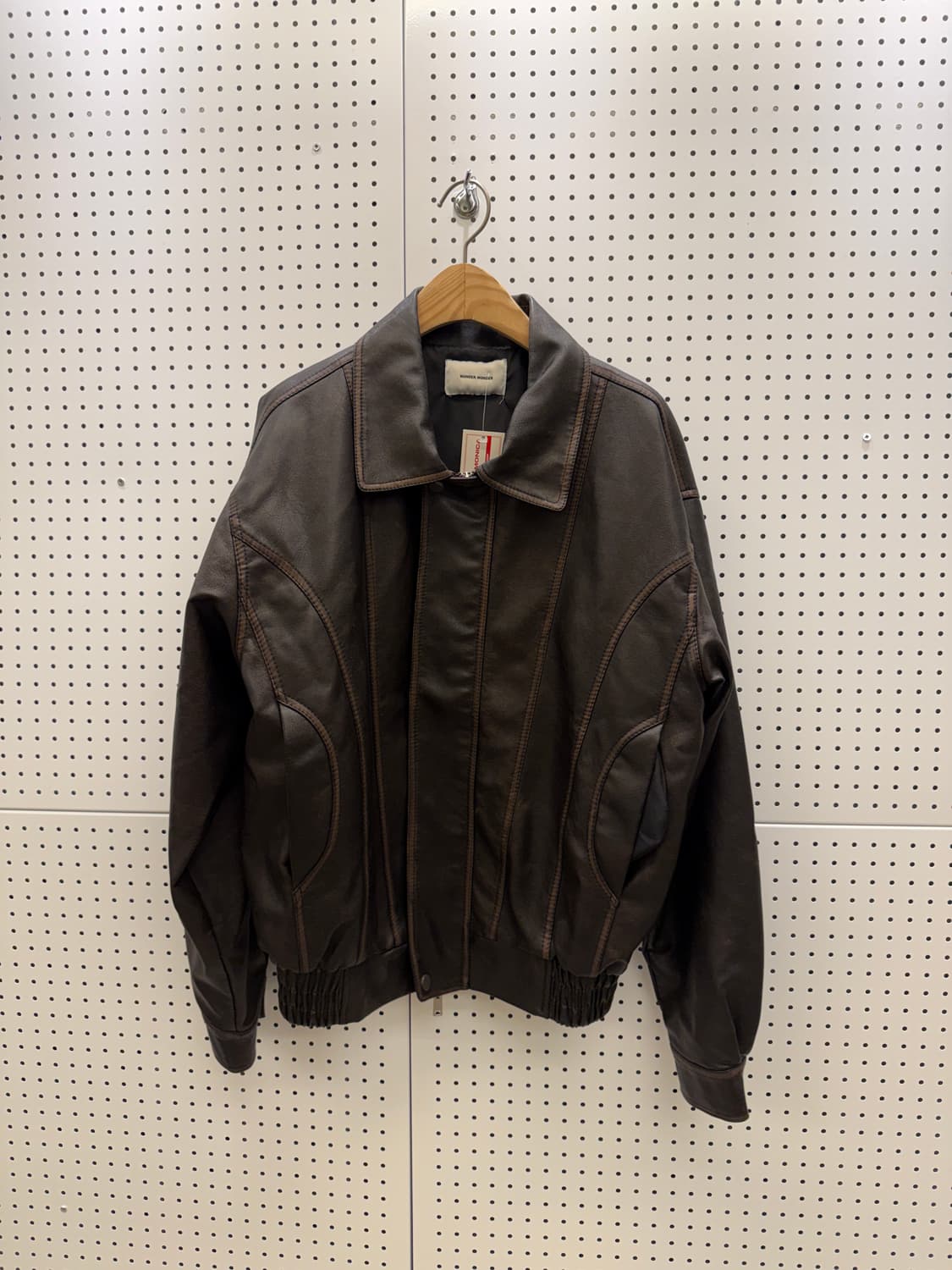 원더원더 빈티지 오버핏 레더 자켓 U1438 상품이미지2