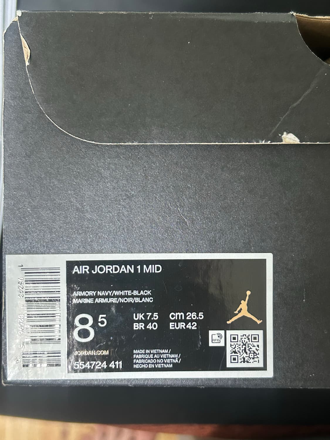 조던1 미드 다크틸 네이비 265 새상품 상품이미지2