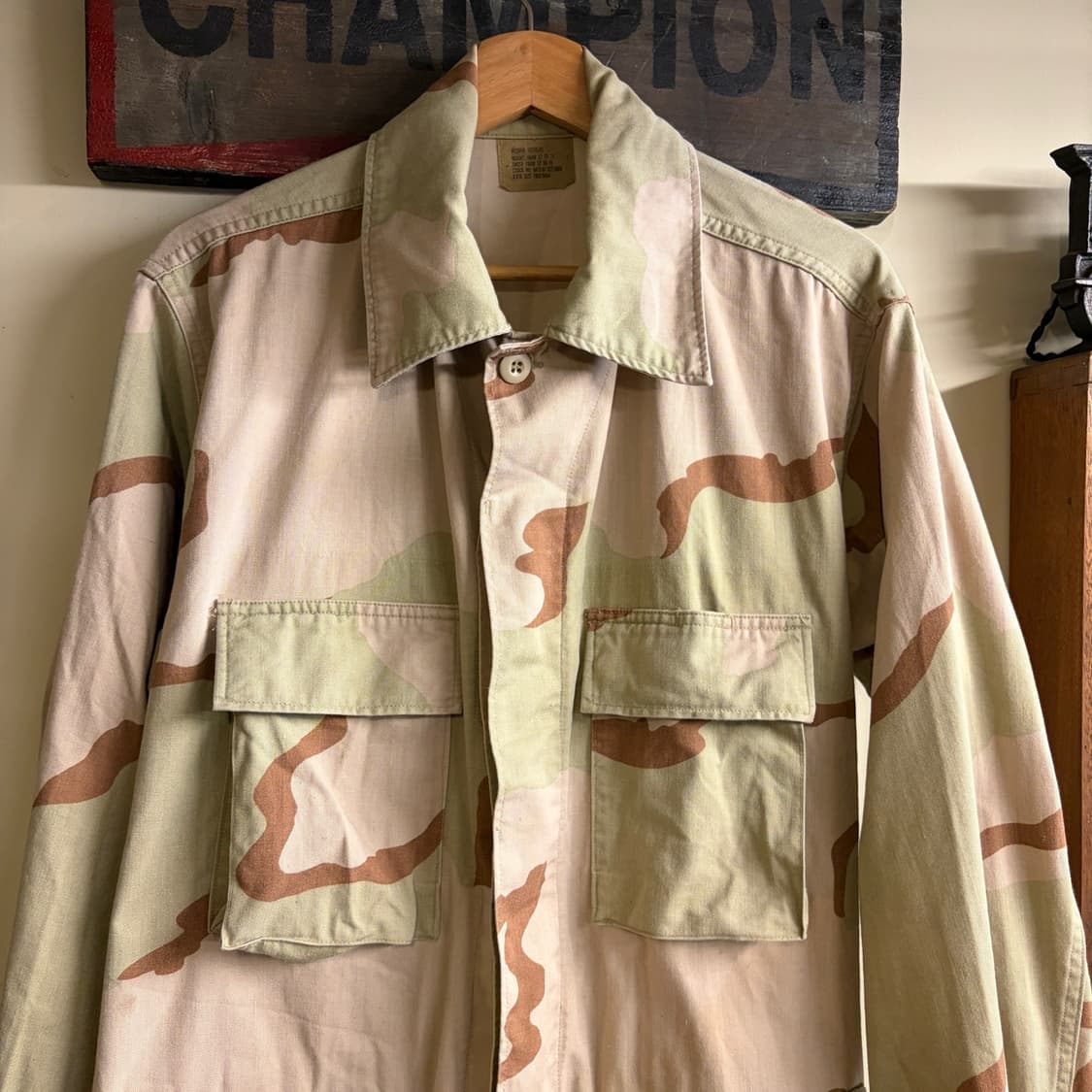 90s 미군 오리지널 사막3색 BDU 셔츠 M-R 사이즈 상품이미지2