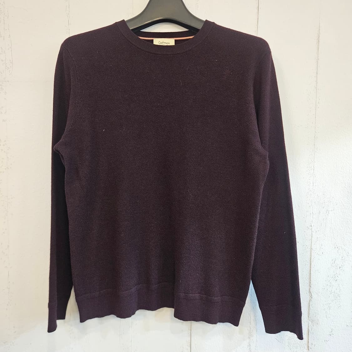 지오지아 캐시미어 라운드넥 긴팔 니트 100 와인색 상품이미지1