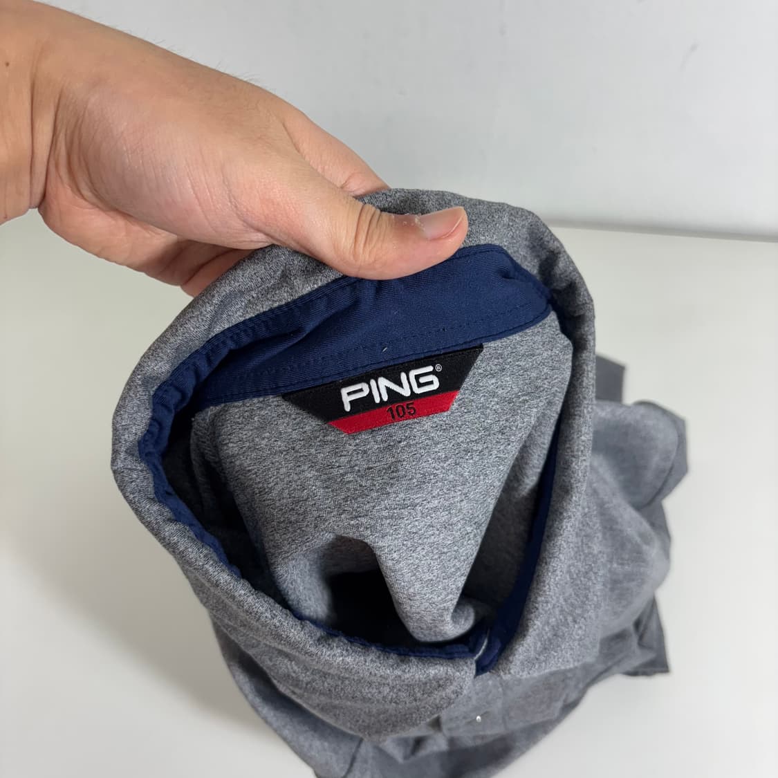 105 핑 PING 그레이 기본로고 골플 긴팔카라티 상품이미지4