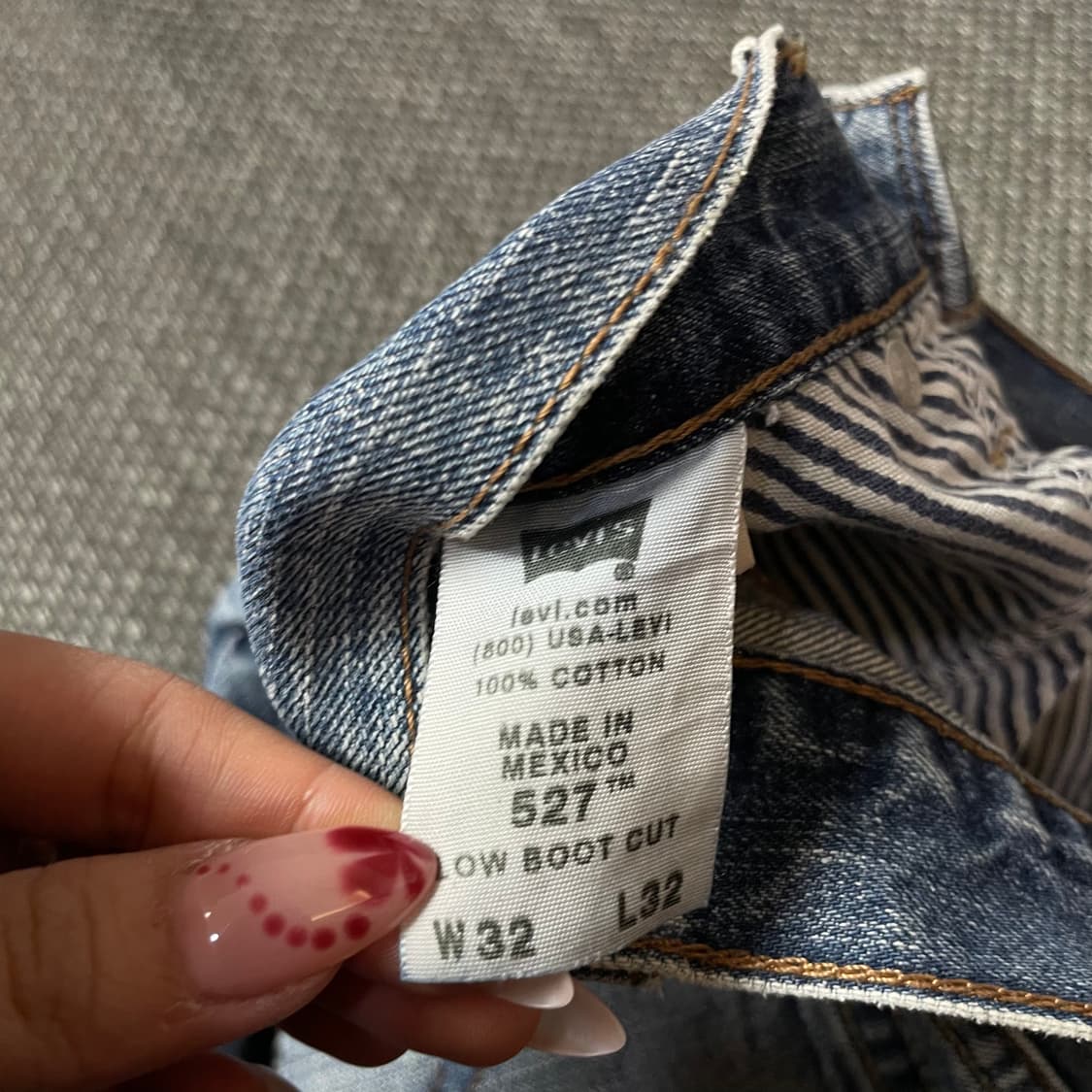 (32) 리바이스 527 32X32 워싱 데님 팬츠 로우부츠컷 상품이미지4