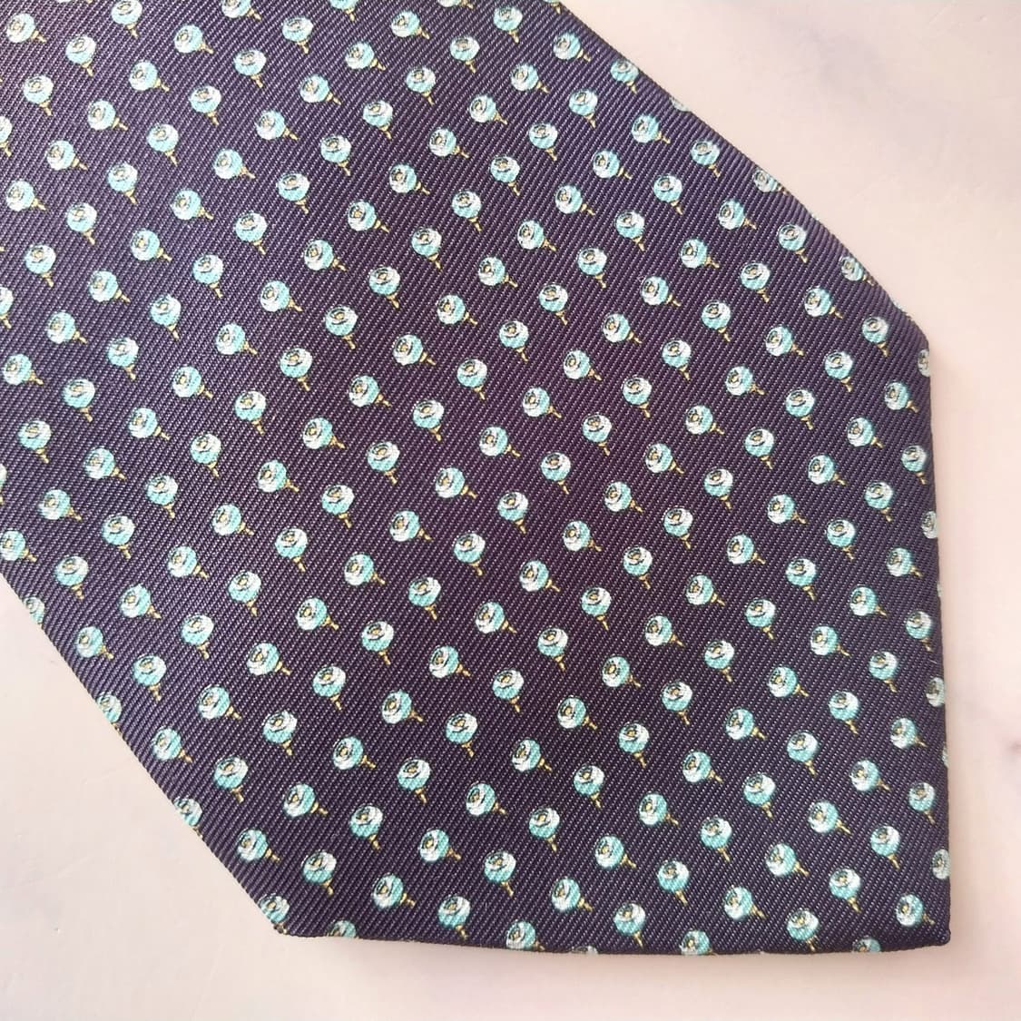 베르사체 실크 메두사 플라워 넥타이 8.9cm A+등급 K1852 상품이미지8