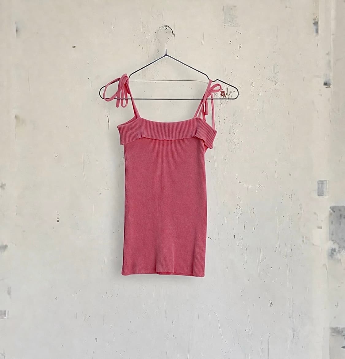 Pink Ribbed Knit Top 상품이미지1
