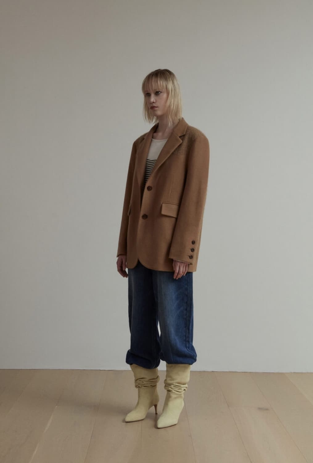 솔티페블 콤비 울 자켓 상품이미지4