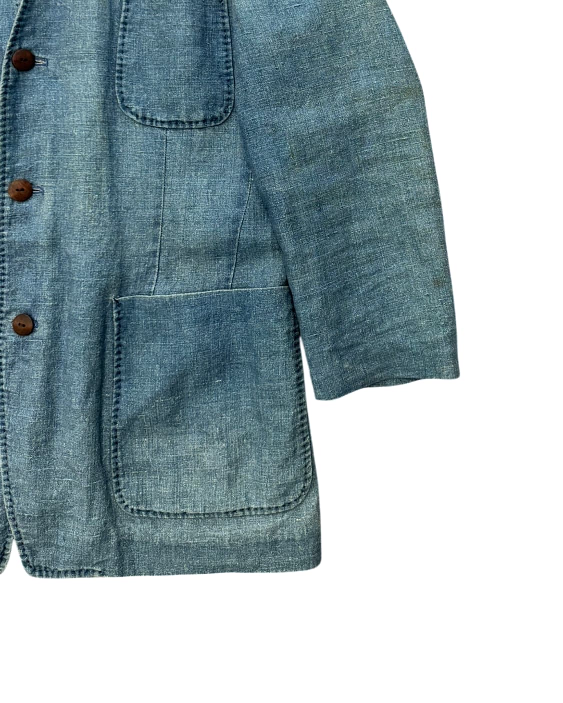 아르마니 진 90s 린넨 자켓 블루 상품이미지6