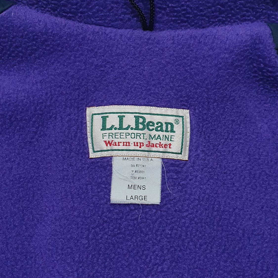 엘엘빈 웜업 자켓 90s 봄버 L (105~110) 네이비/퍼플 상품이미지9