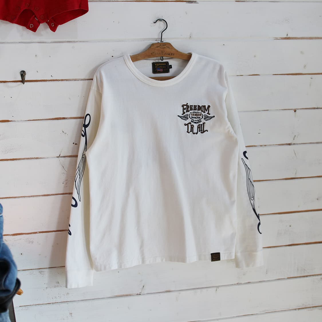 (착용컷) vanson 자수 롱 슬리브 (남성용 M) 상품이미지1