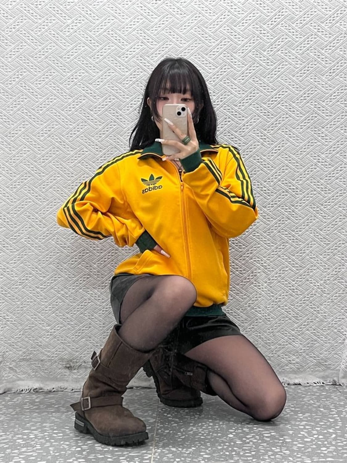 아디다스 흑탭 오스트리아 레트로 그린오렌지 져지 집업 105 C10935 상품이미지1