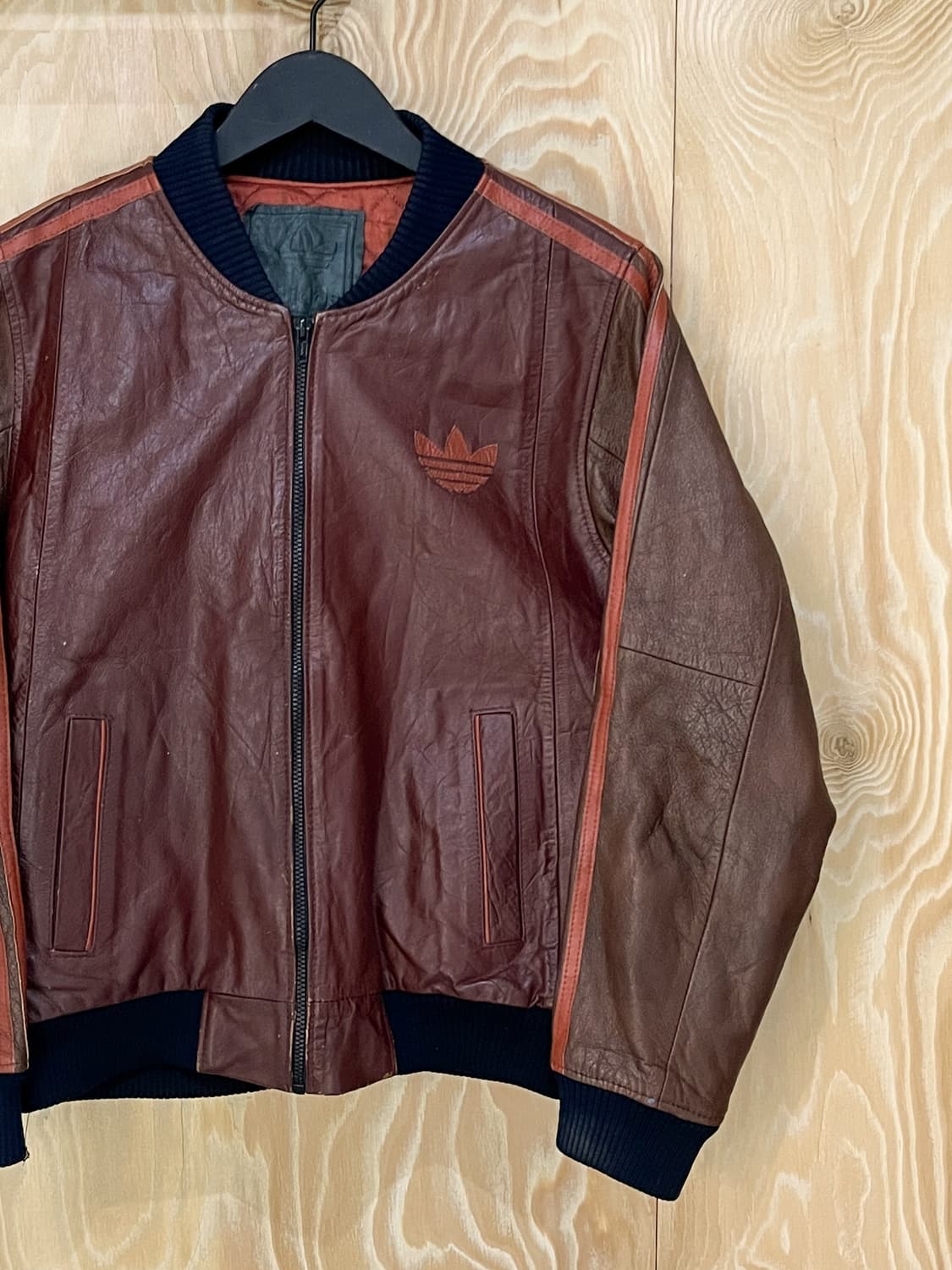 아디다스 80's 빅 트리포일 레더 자켓 상품이미지6