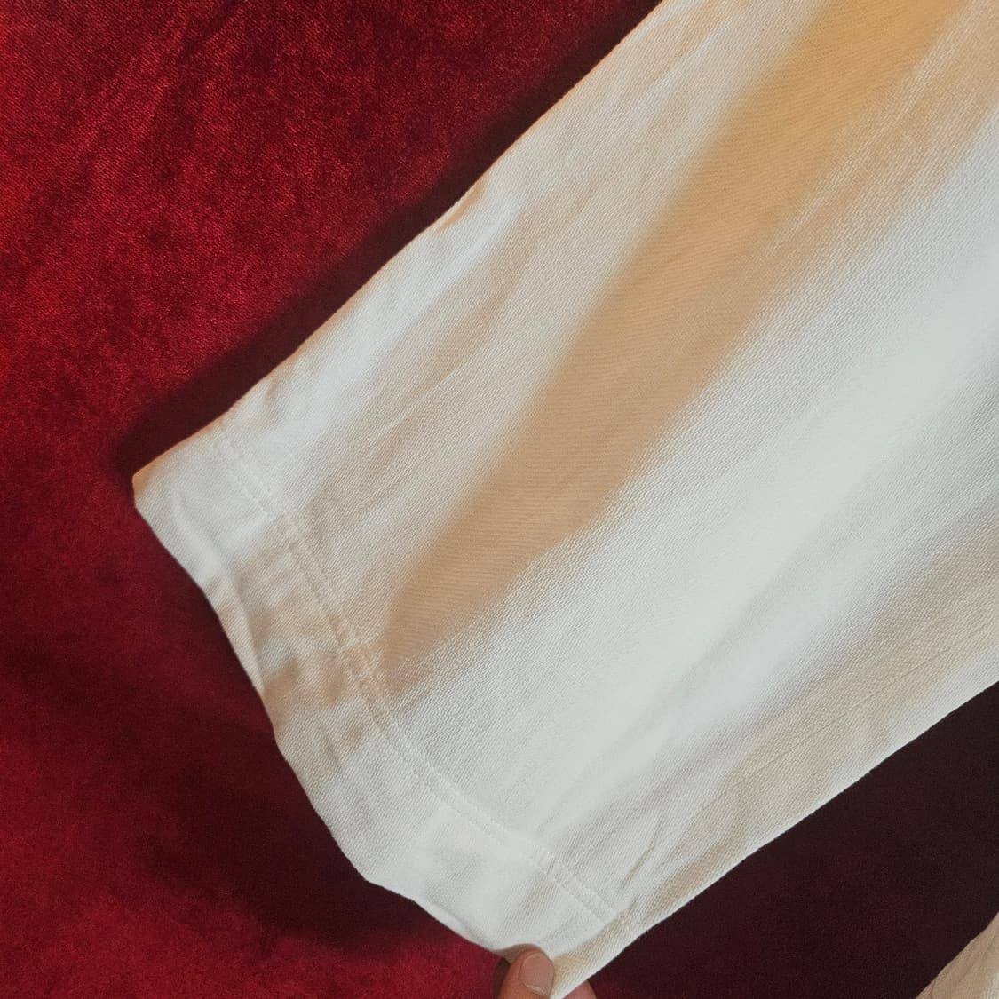 르917 레이온 코튼 혼방 레귤러핏 화이트 팬츠 36size 상품이미지6