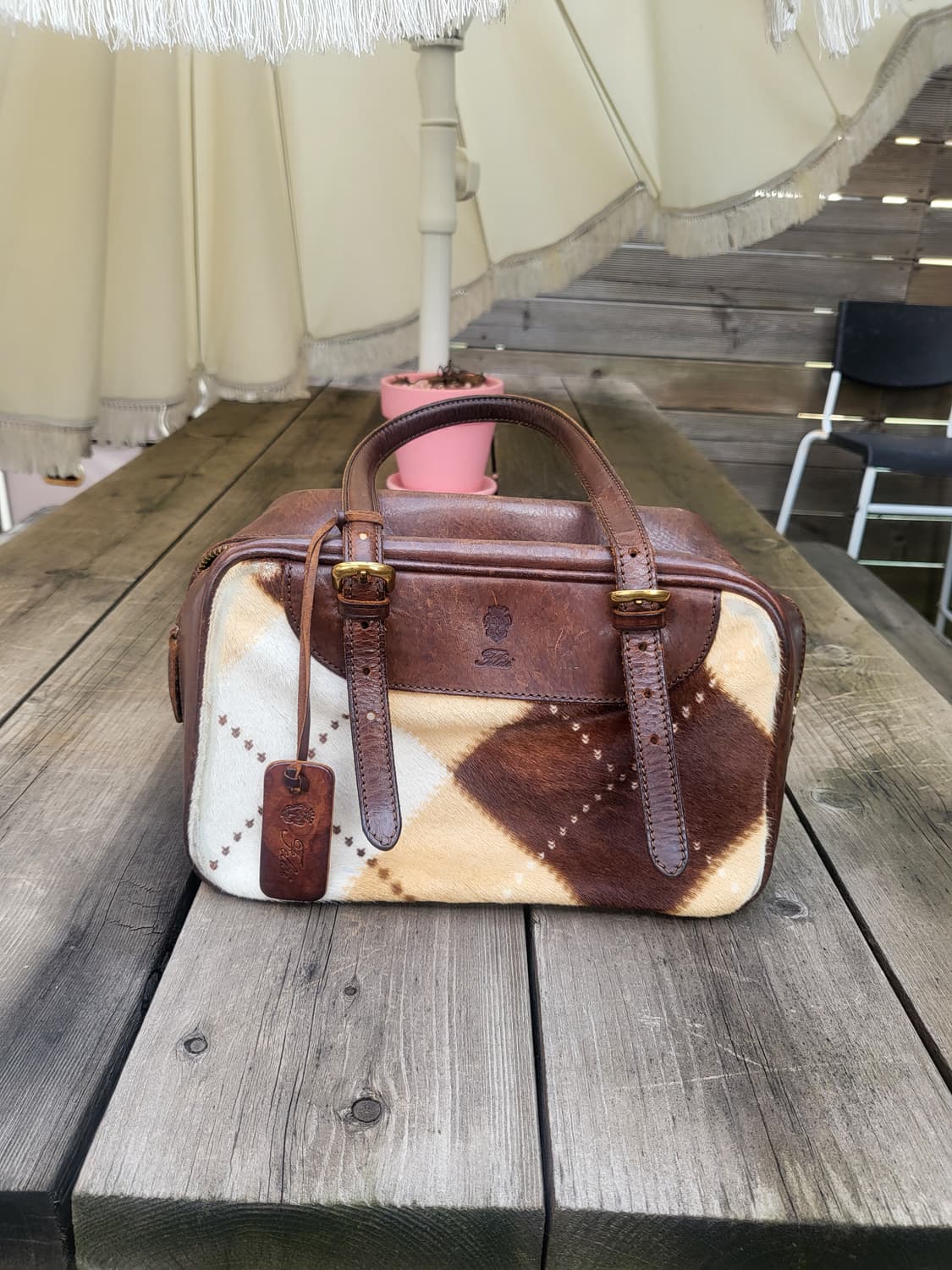 (100%정품)이태리 명품 felisi 리얼가죽 송치 트리밍 퍼 토트백 상품이미지1