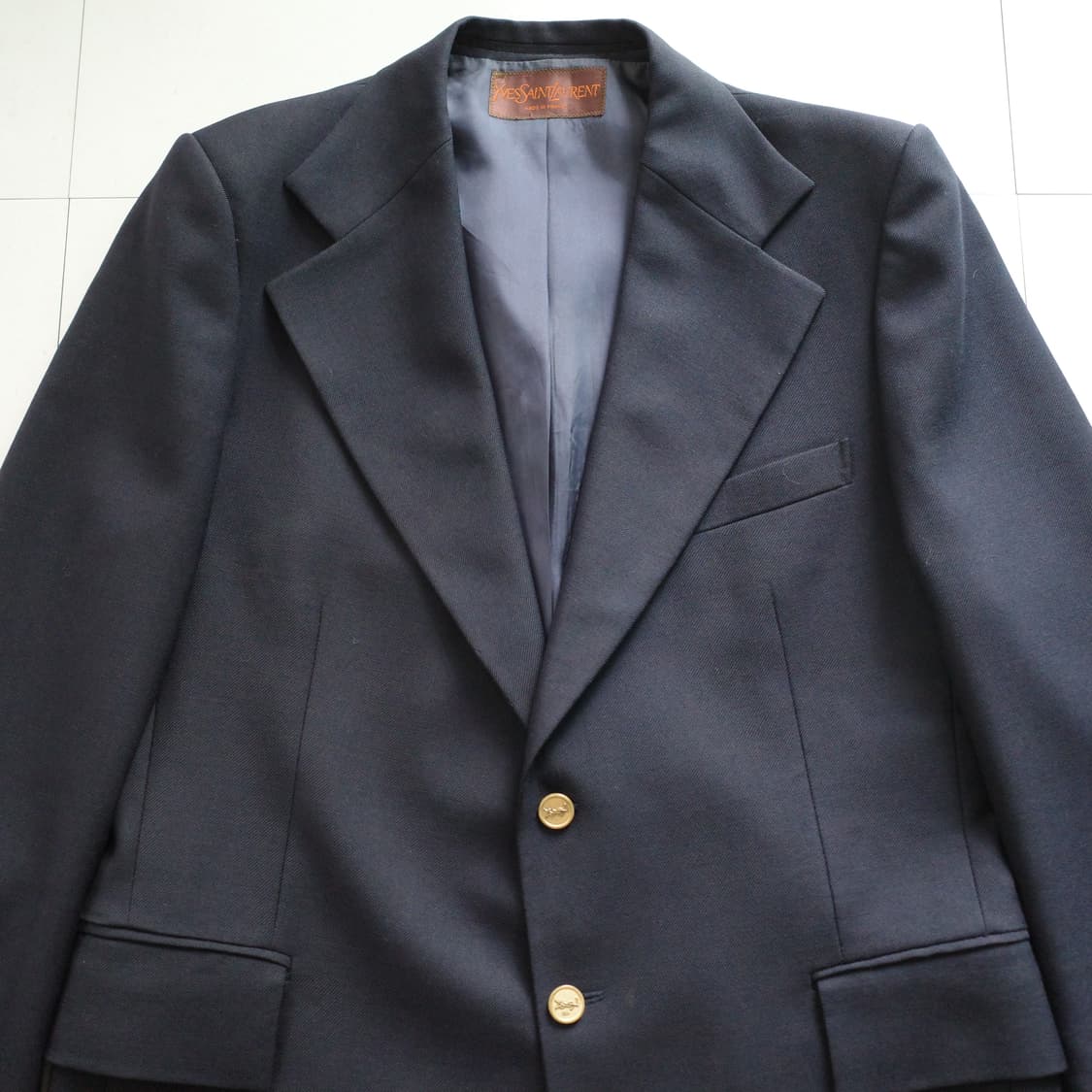 80s 빈티지 입생로랑 프랑스생산 금장 블레이저 상품이미지2