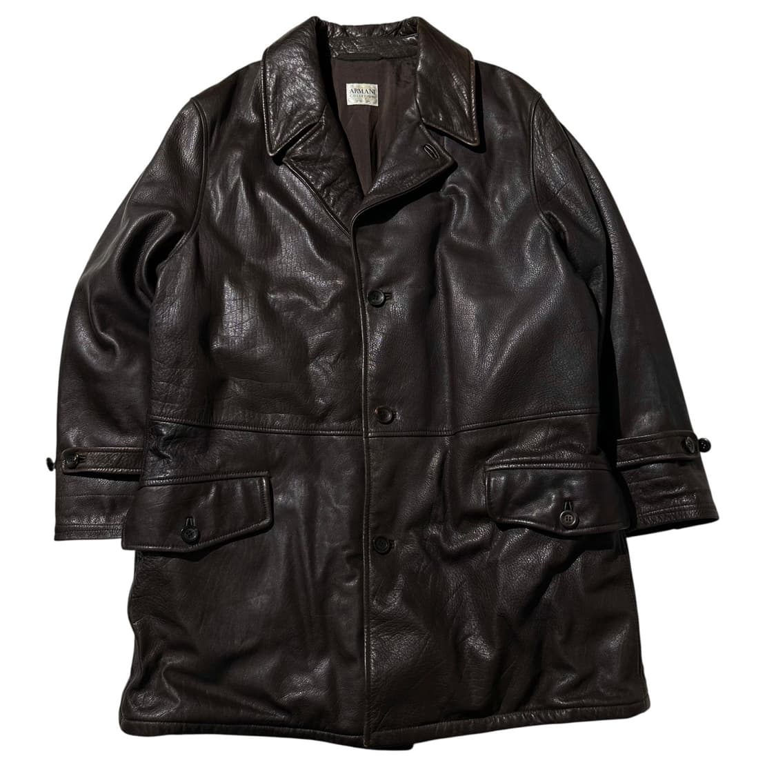 아르마니 꼴레지오니 싱글 레더 카코트 상품이미지1