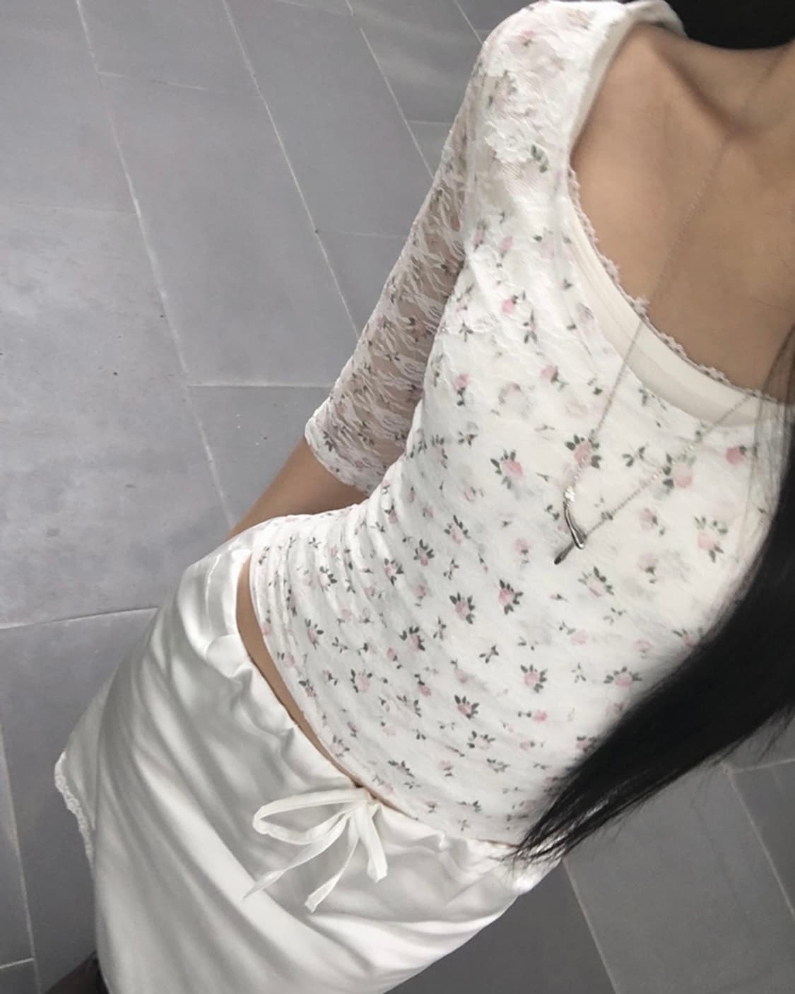 플라워패턴 슬림 7부티 상품이미지1