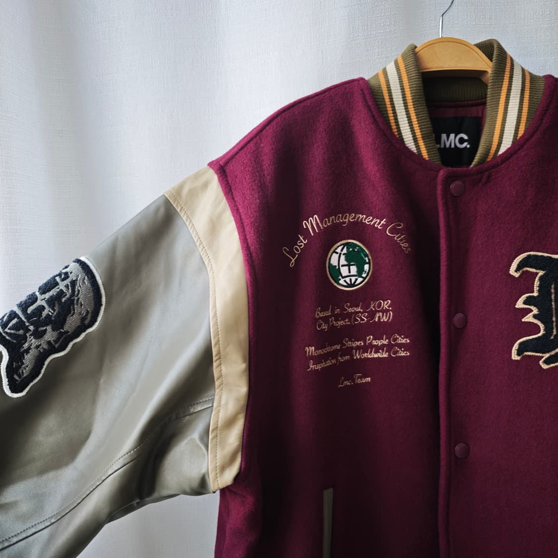 LMC 엘엠씨 팀 울 바시티 자켓 버건디 L 상품이미지2
