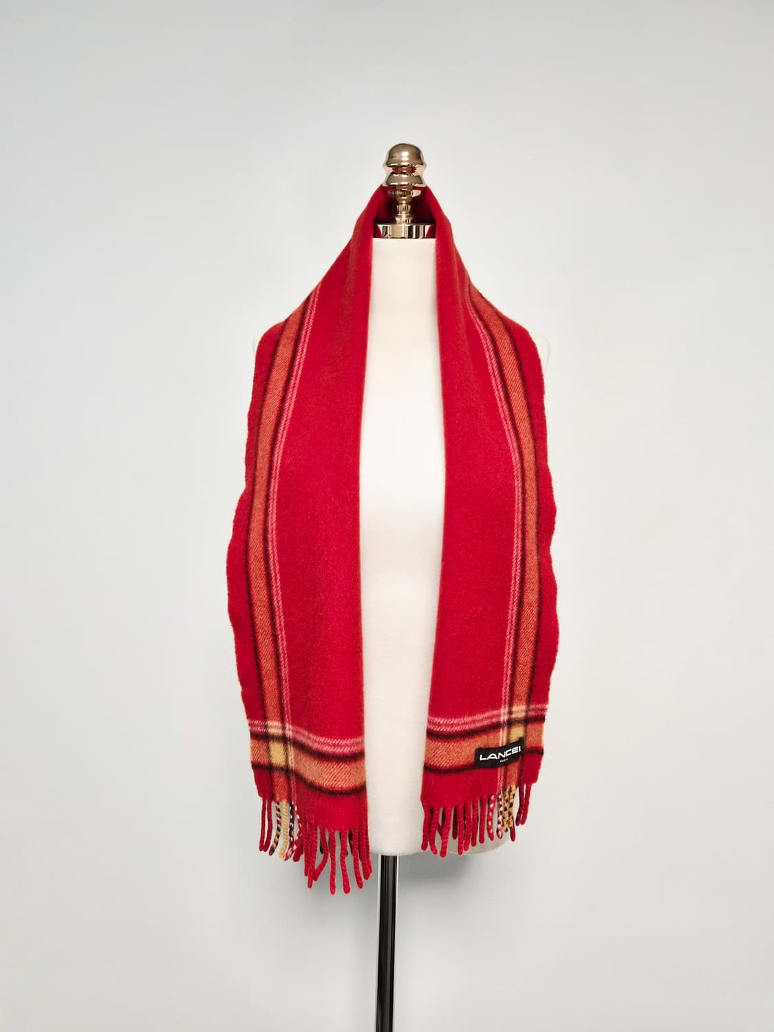 란셀 레드 울 앙고라 머플러  상품이미지3