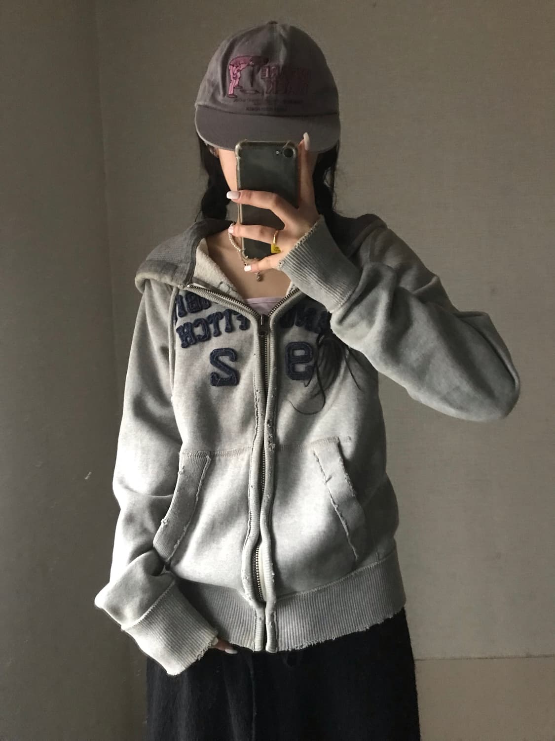 아베크롬비 그레이 네이비 후드집업 상품이미지1