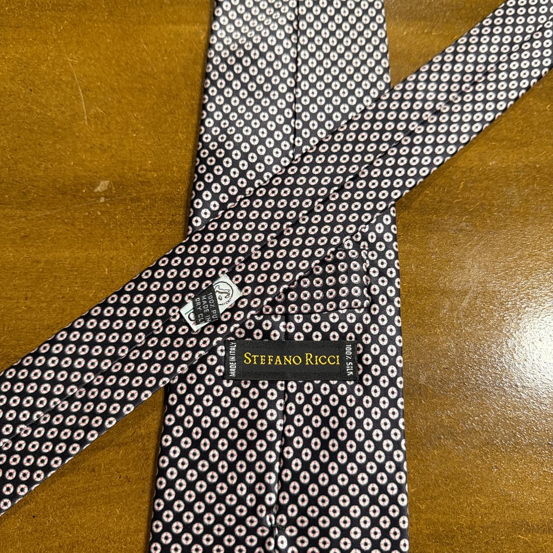 스테파노리치 STEFANO RICCI 실크 패턴 넥타이 블랙 9.2cm 상품이미지2