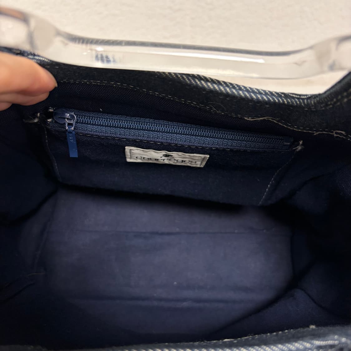 꾸레쥬 미니 아크릴 핸들 토트백-데님 상품이미지7