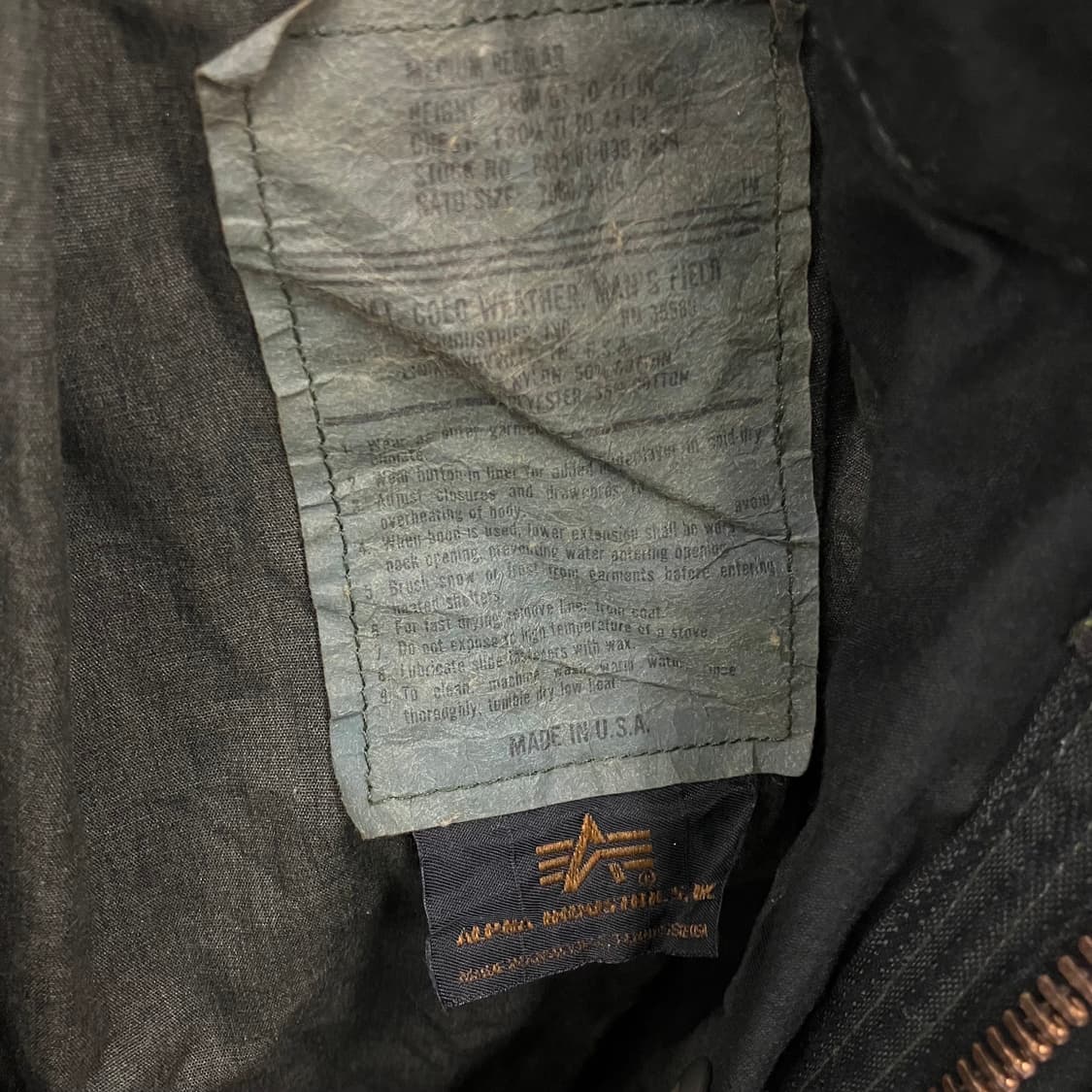 알파 인더스트리 카키 M-65 필드 자켓 M 상품이미지3