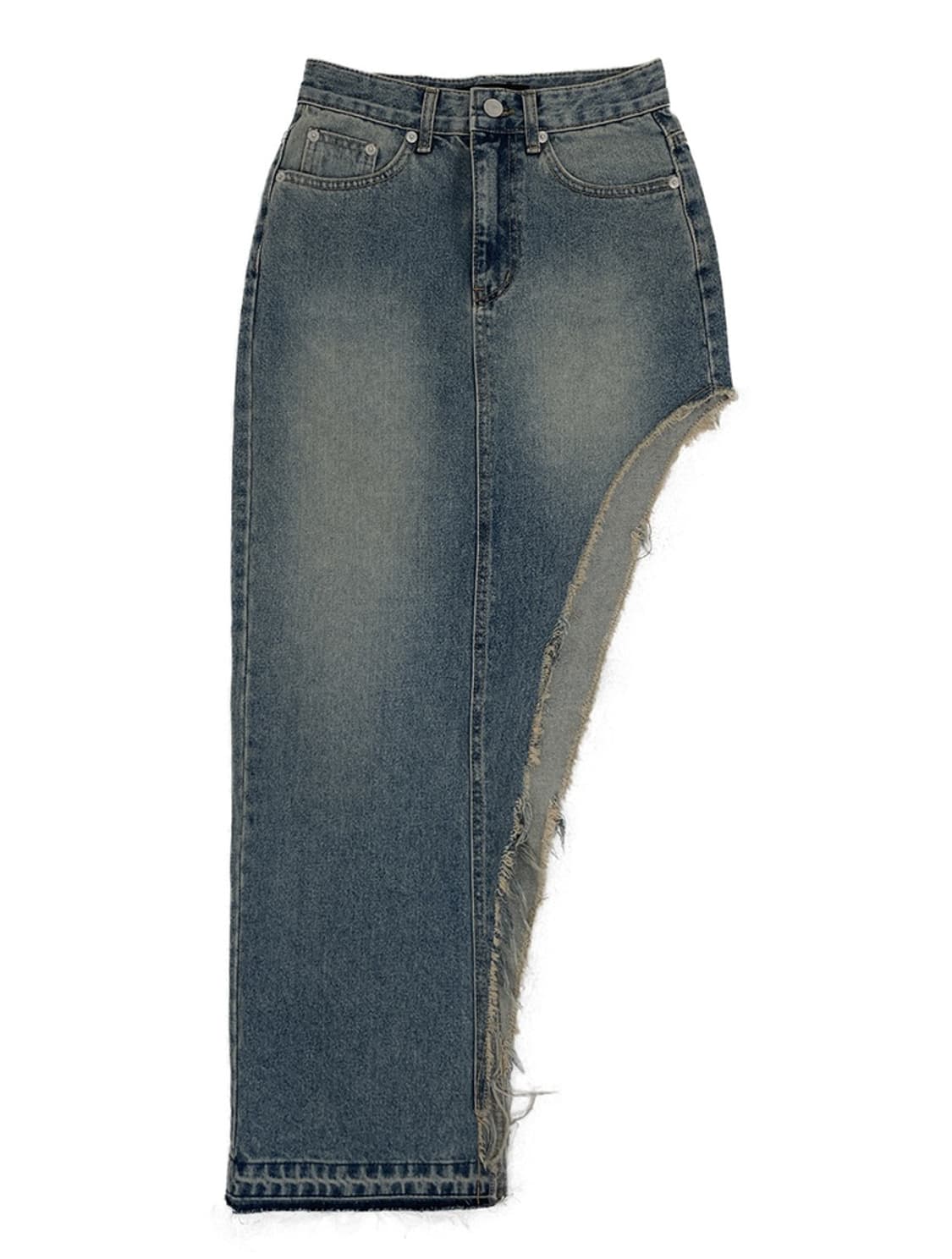 보헤미안서울 데님 스커트 CURVED CUTTING DENIM SKIR 상품이미지2