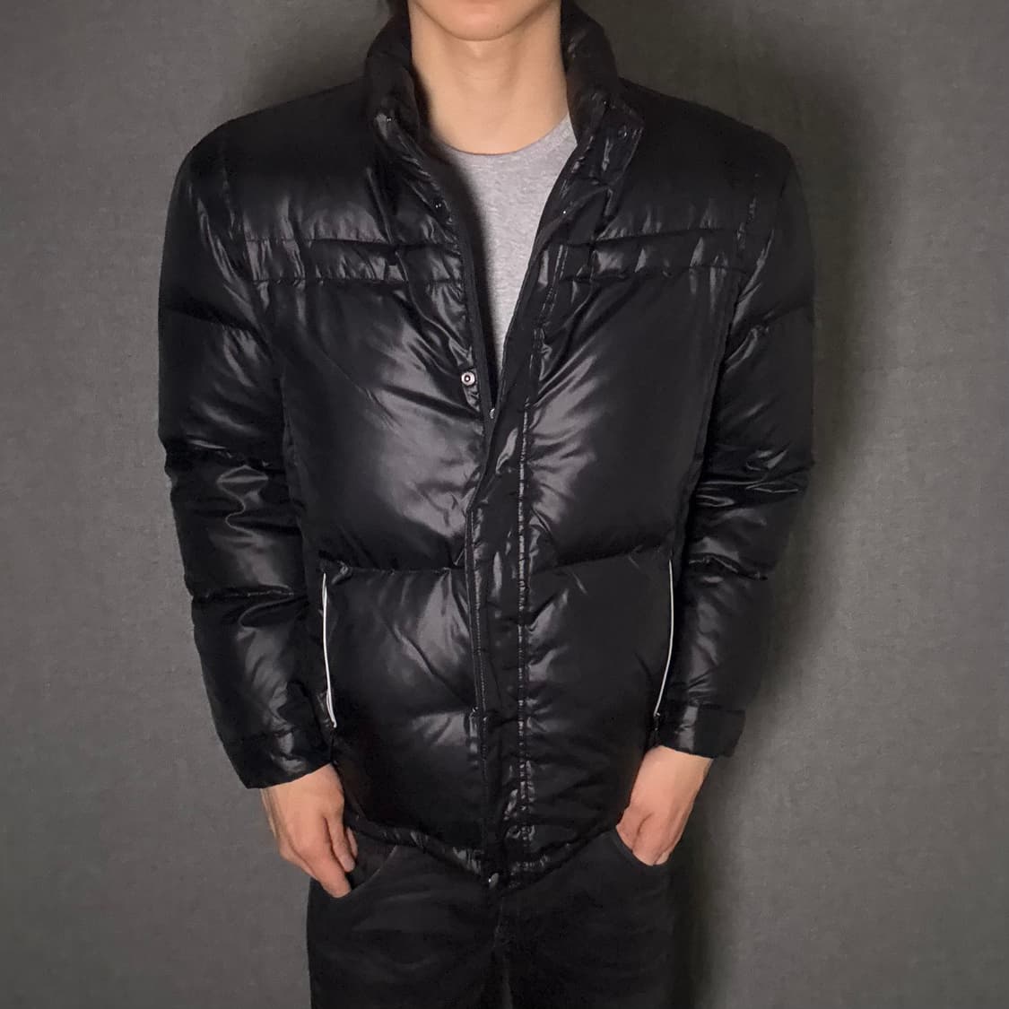 y2k Black Padding Jumper 상품이미지1